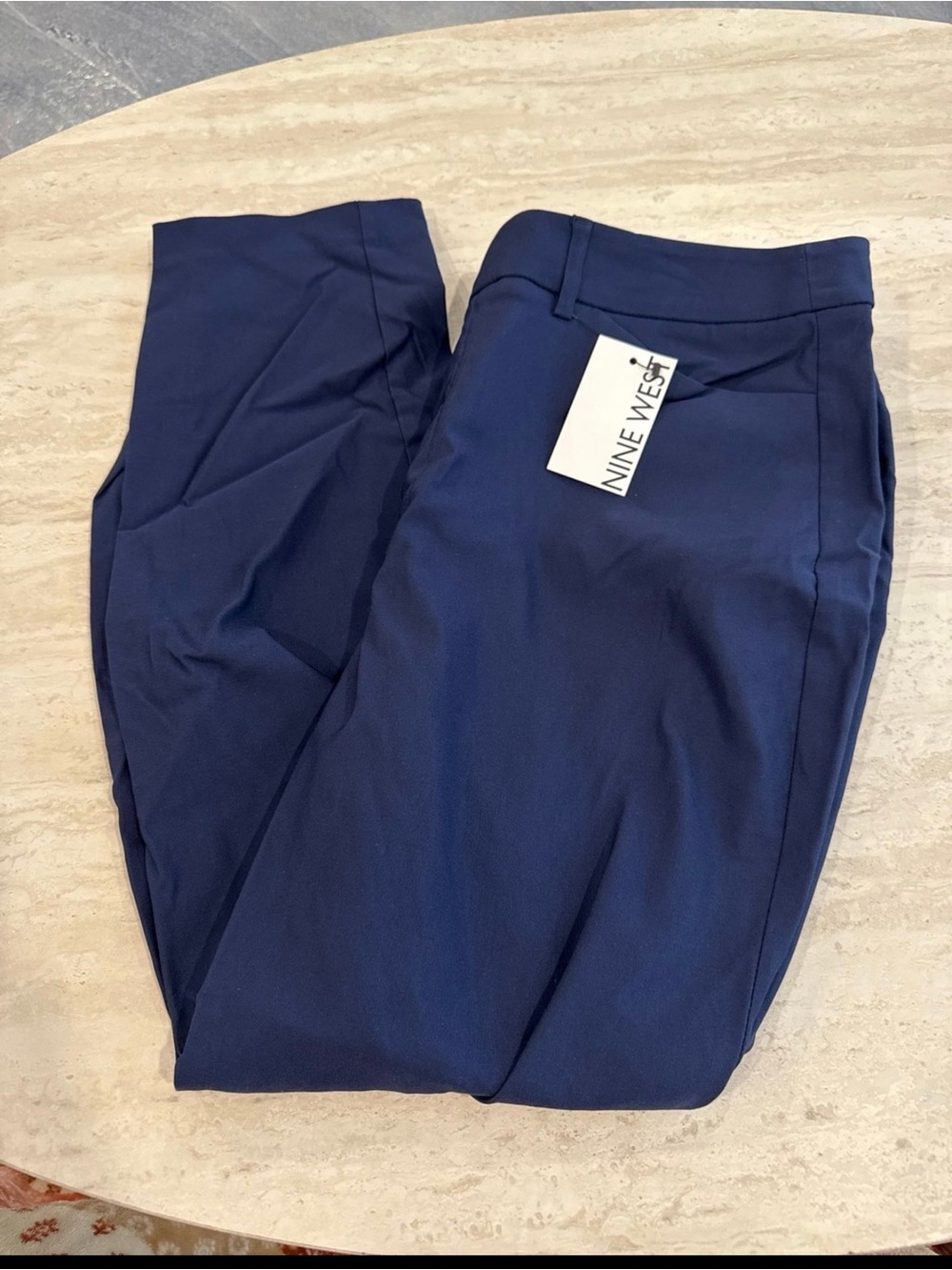 NWT Nine West Slim Ankle Pants Size 14 Navy Blue Tapered Career Dress Pants